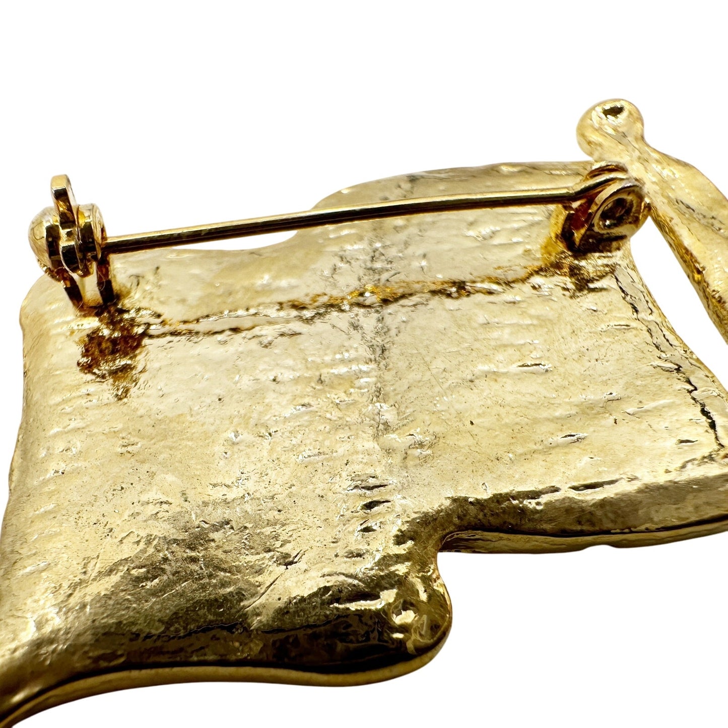 vintage American Flag rhinestones & enamel BROOCH patriotic jewelry pin red blue