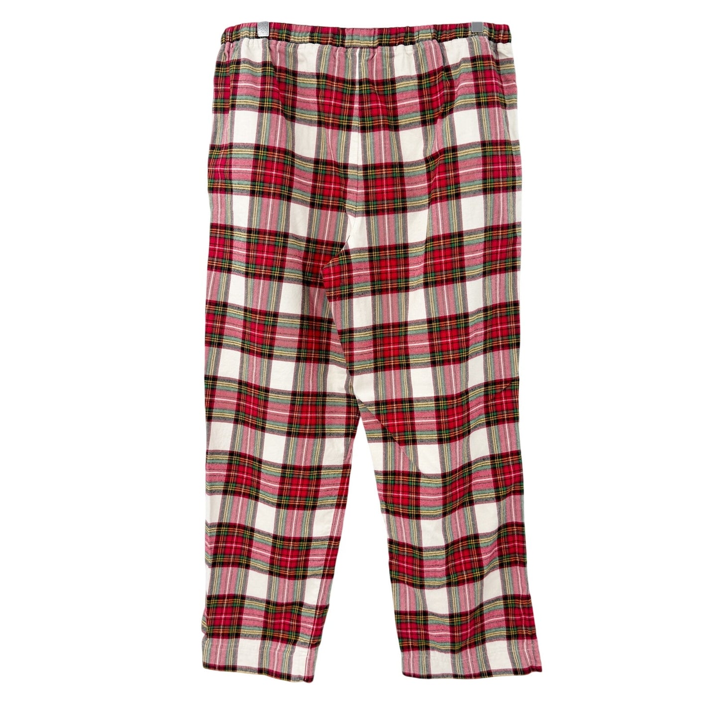 Hanna Andersson red white plaid Pajama Bottoms flannel pants women's LARGE