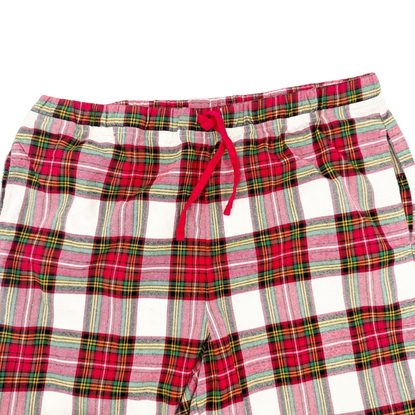 Hanna Andersson red white plaid Pajama Bottoms flannel pants women's LARGE