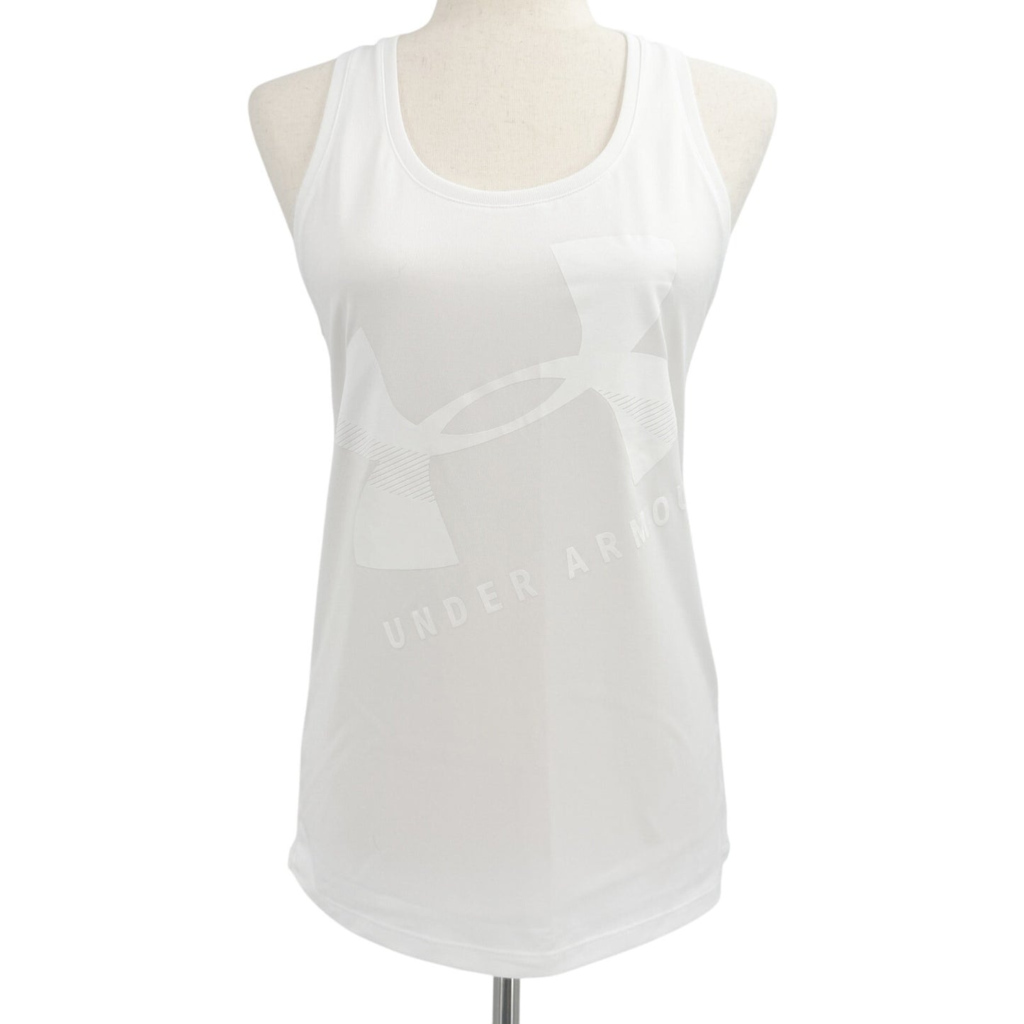 two Under Armour gray white Tank Tops women's XS workout wear athleisure