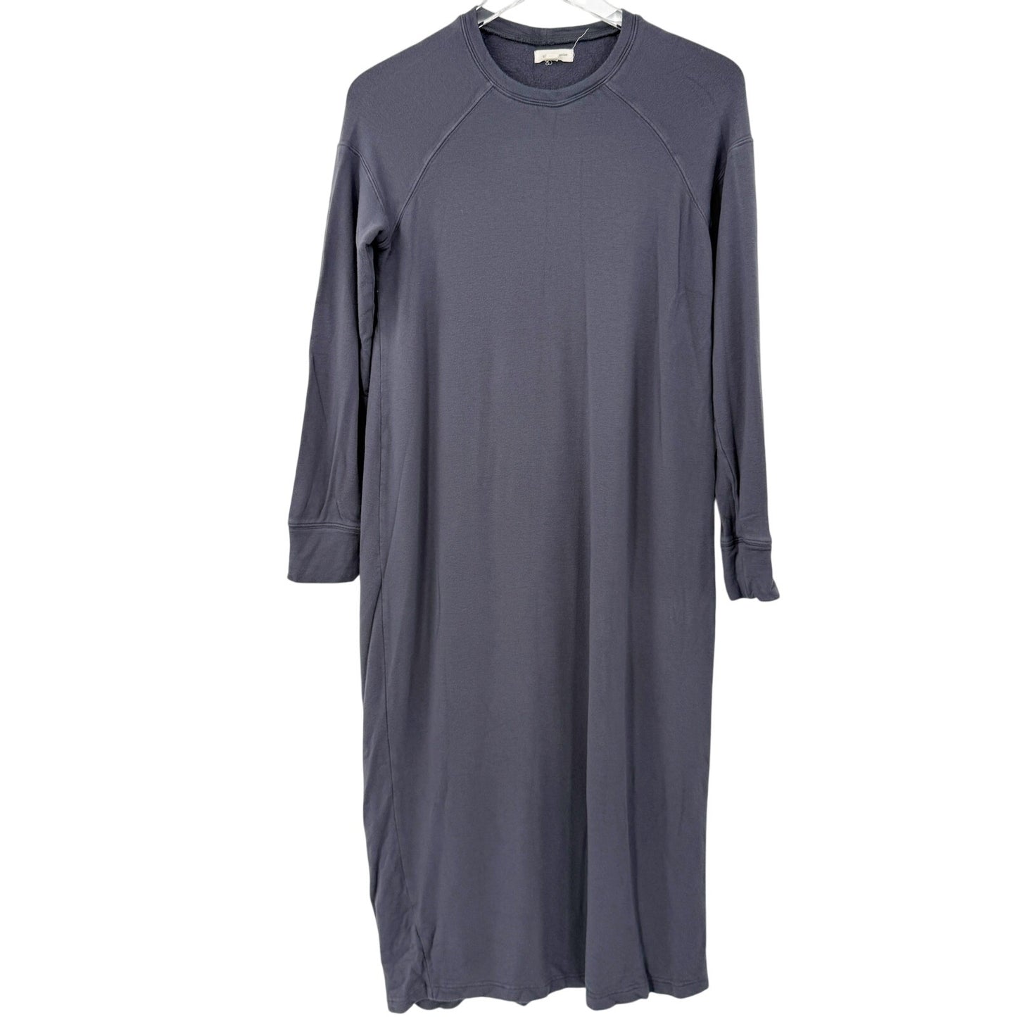 Silence + Noise dark gray Sweatshirt long Dress women's SMALL casual midi length