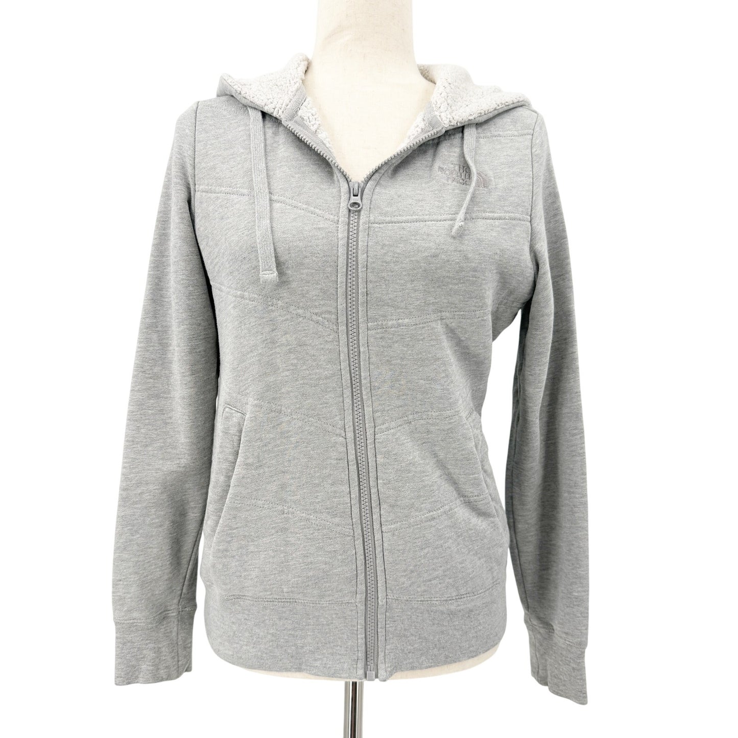 The North Face gray sweatshirt Jacket women's SMALL hoodie attached hood