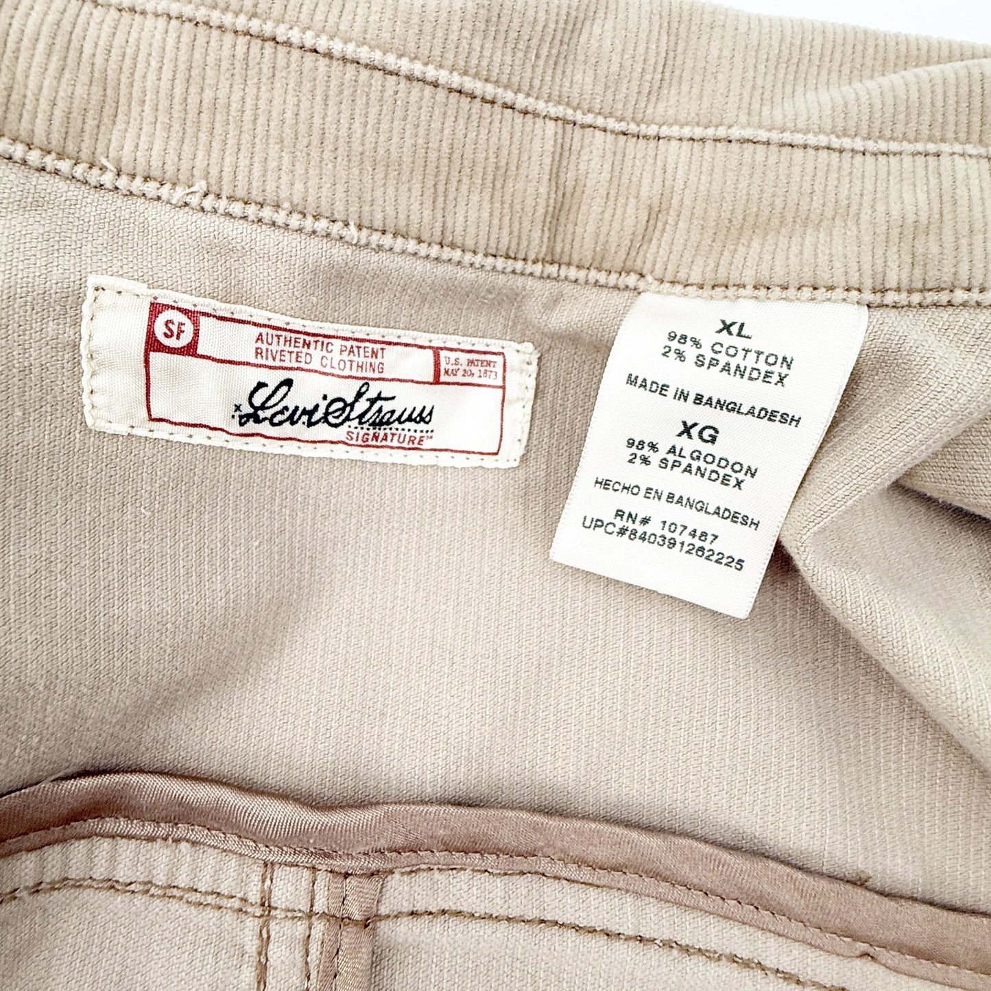 Levi Strauss tan corduroy Blazer Jacket women's XL button front Western top