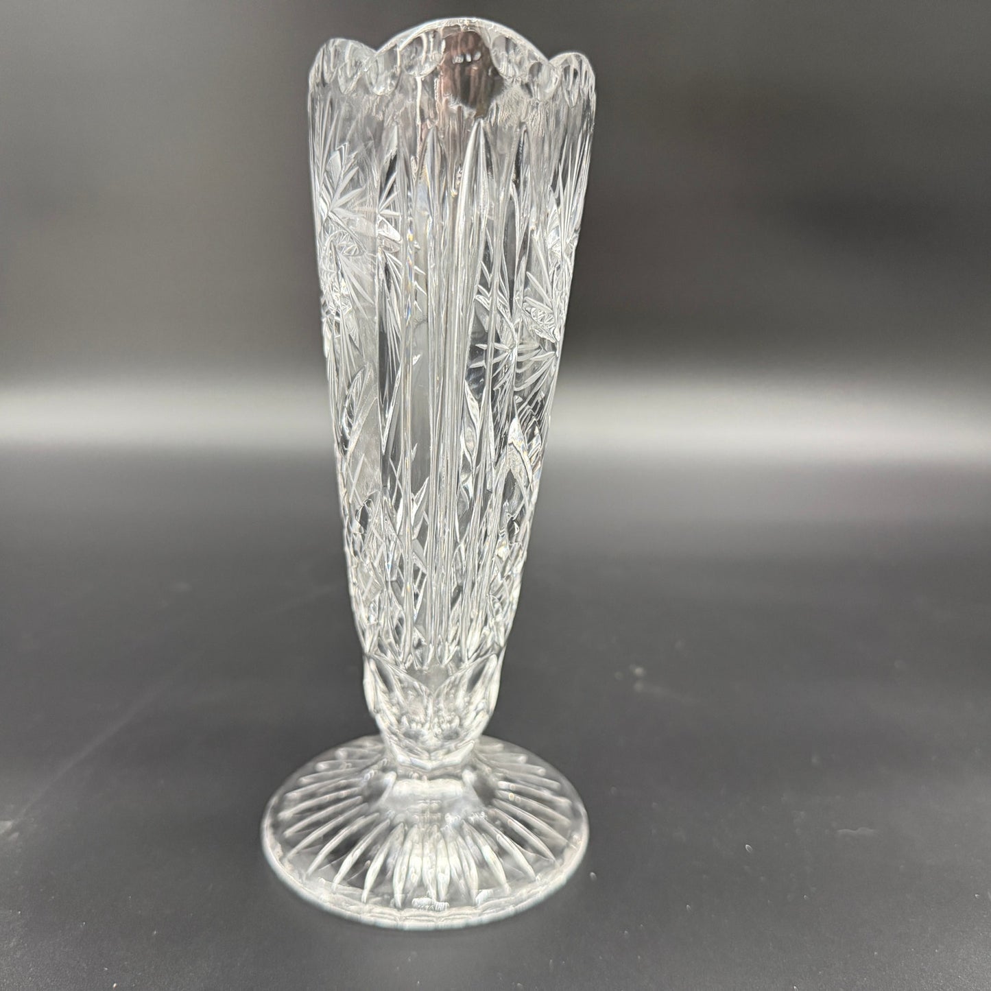 9" Footed Vase | lead crystal glass