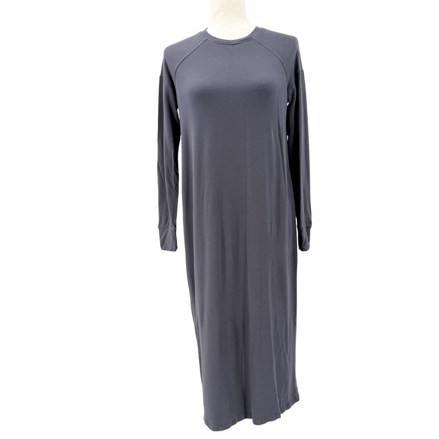 Silence + Noise dark gray Sweatshirt long Dress women's SMALL casual midi length