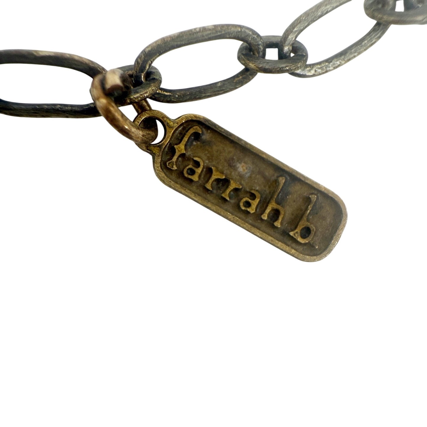 farrah b chain link Necklace large rhinestone vintage GYPSY knife pendant