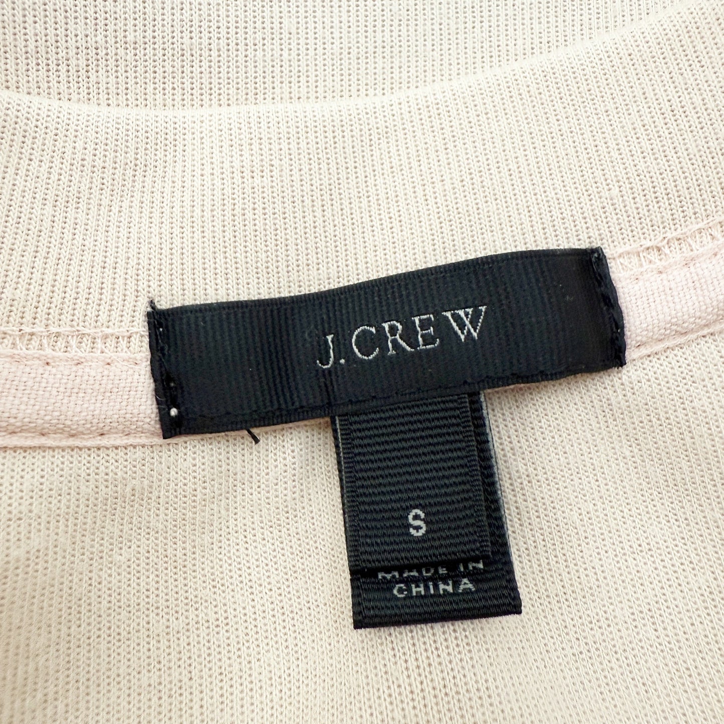 J.Crew pale pink opaque sequins hem Top women's SMALL sweatshirt 3/4 sleeves