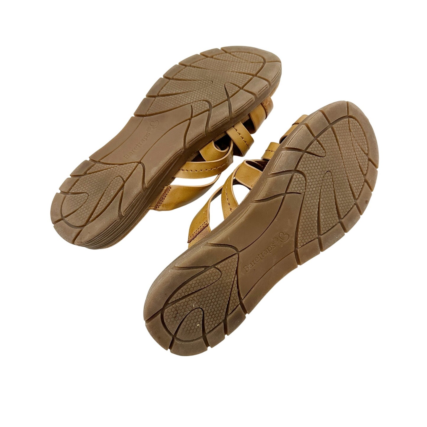 BareTraps brown tan faux leather Cassy slip-on Sandals women's 8 M shoes