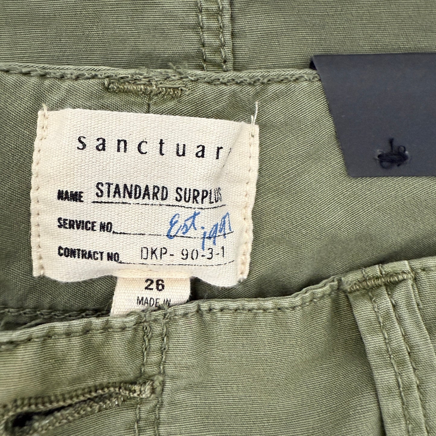 Sanctuary olive green Crop Pants cargo pockets women's size 26 small NEW