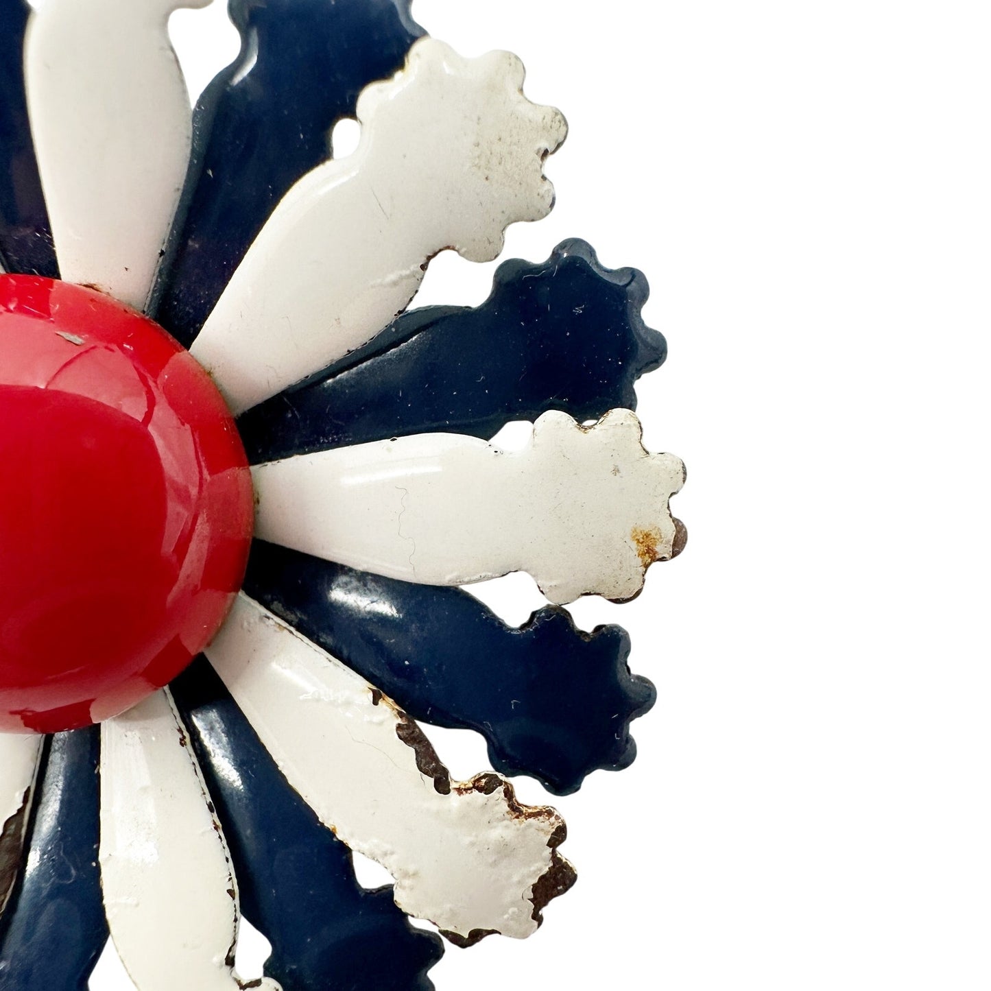 vintage red white blue Enamel Flower Pendant??? pinwheel patriotic jewelry