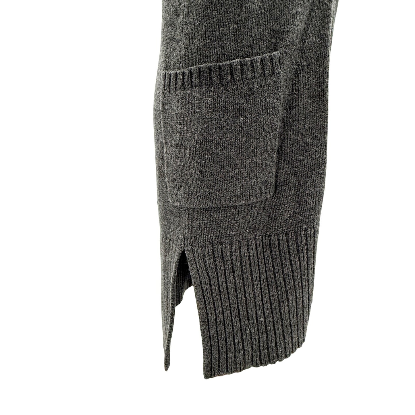 Athleta dark gray long Sweater open front Cardigan women's XS merino 100% wool