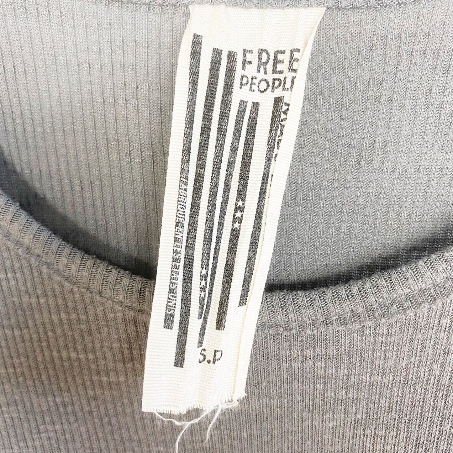 Free People gray ribbed TANK loose-fitting TOP shirt women's S small racerback