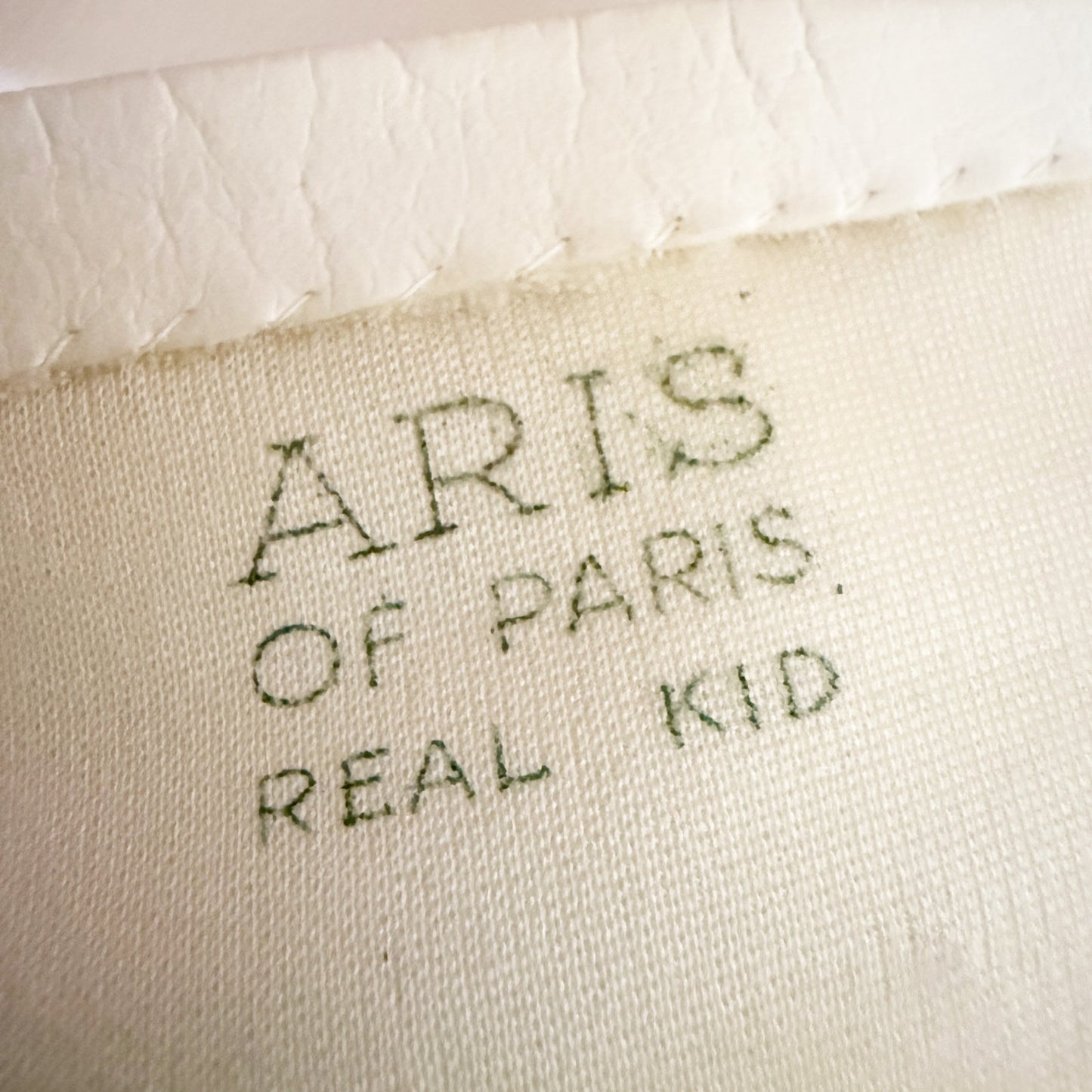 vintage Aris of Paris white leather Below Elbow Dress Gloves women's 7 small