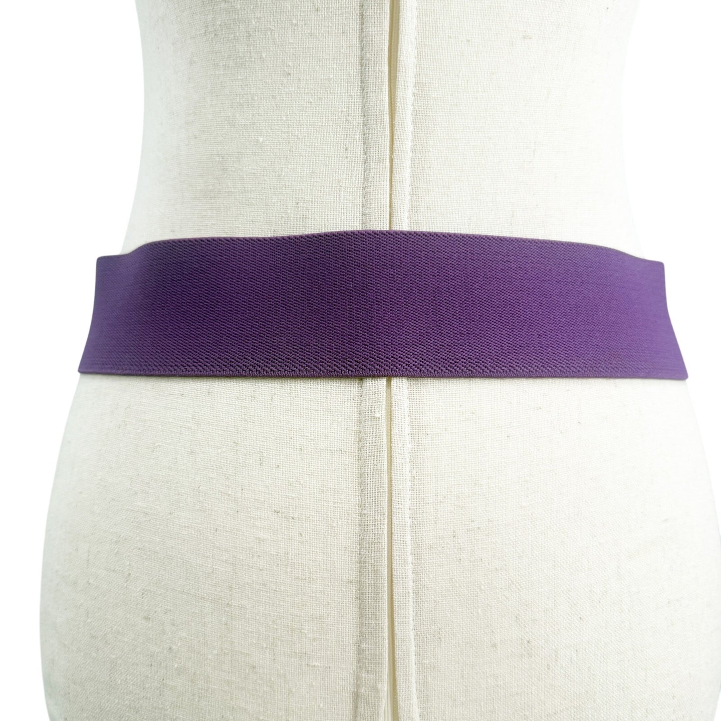 vintage 2" wide elastic purple stretch Belt gold button women's M L made in USA