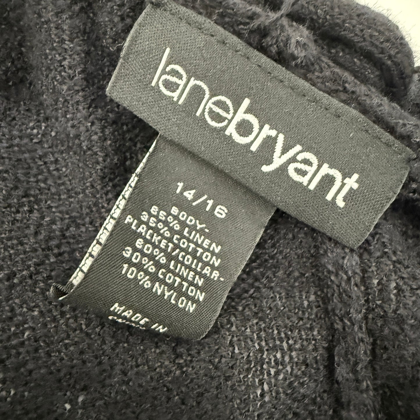 Lane Bryant black linen Shrug Sweater women's plus size 14 16 short crop length