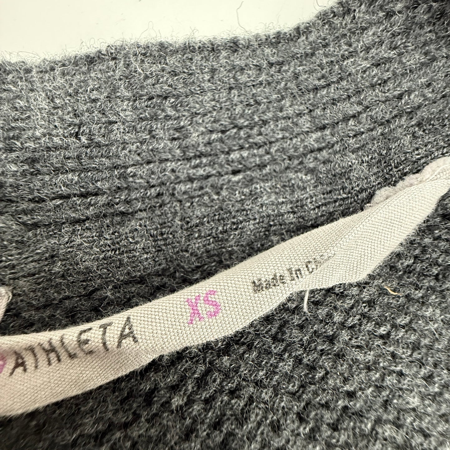 Athleta dark gray long Sweater open front Cardigan women's XS merino 100% wool
