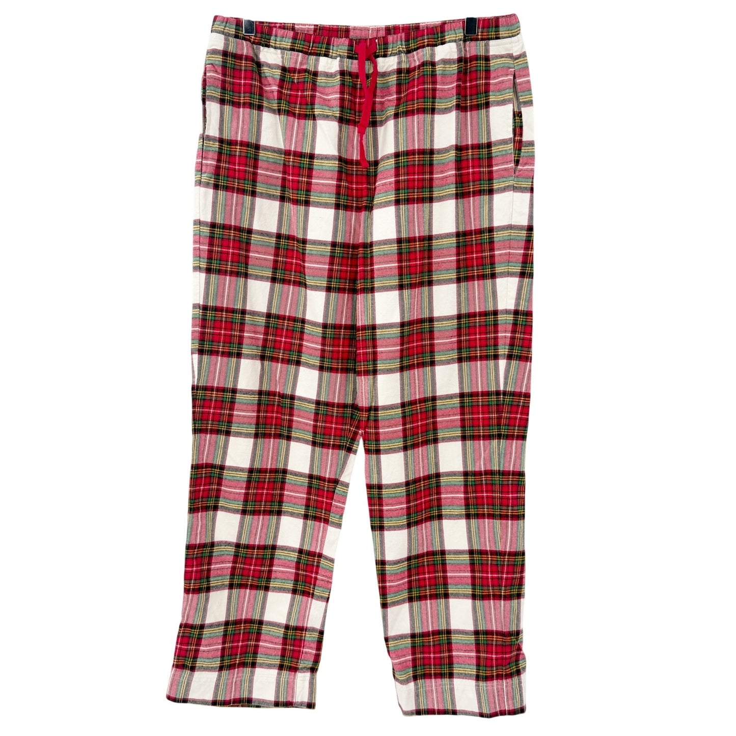 Hanna Andersson red white plaid Pajama Bottoms flannel pants women's LARGE