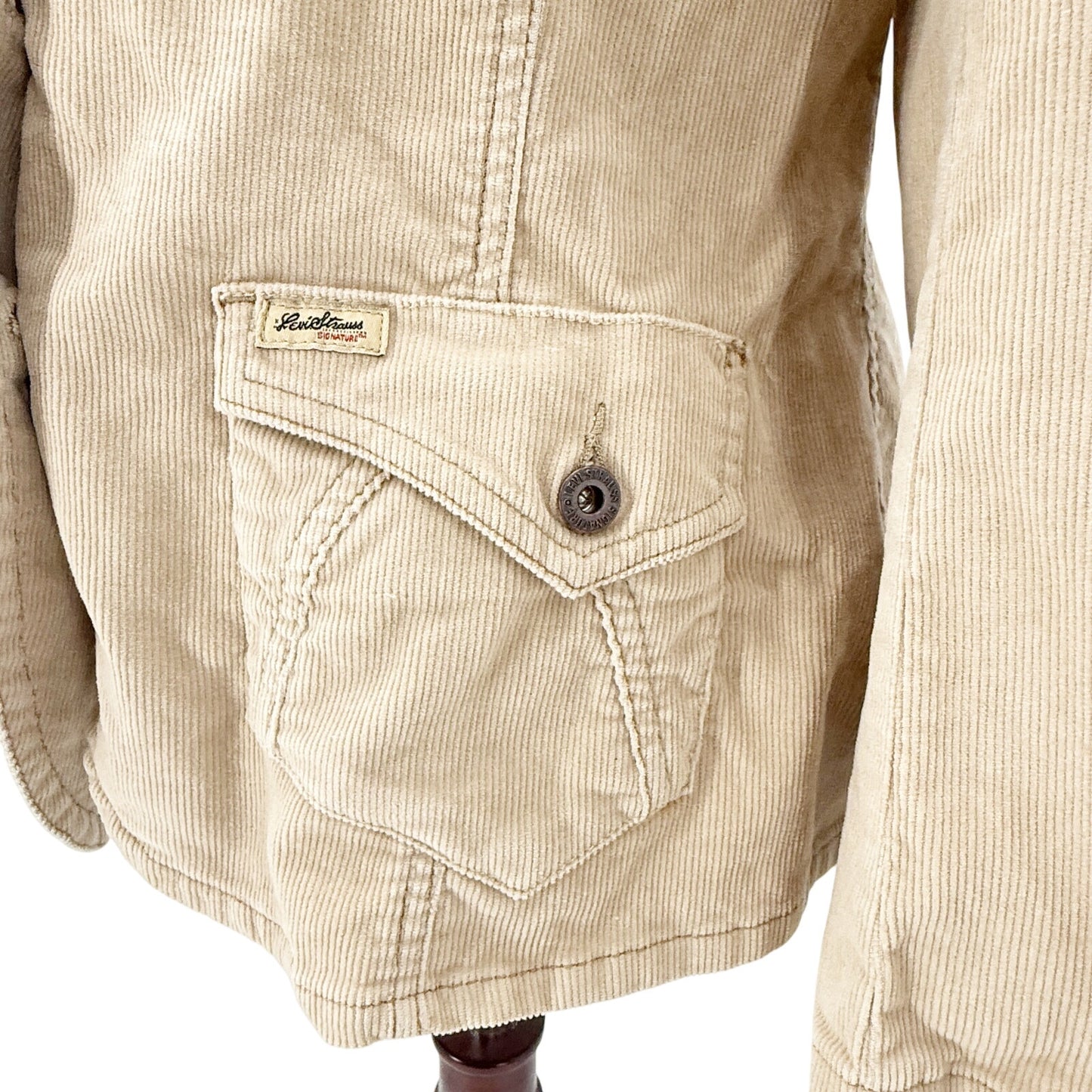 Levi Strauss tan corduroy Blazer Jacket women's XL button front Western top