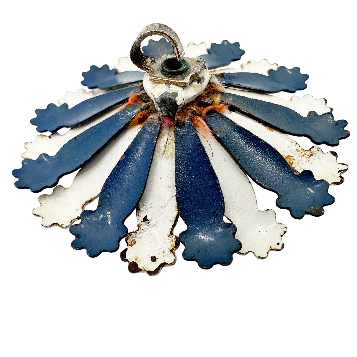 vintage red white blue Enamel Flower Pendant??? pinwheel patriotic jewelry