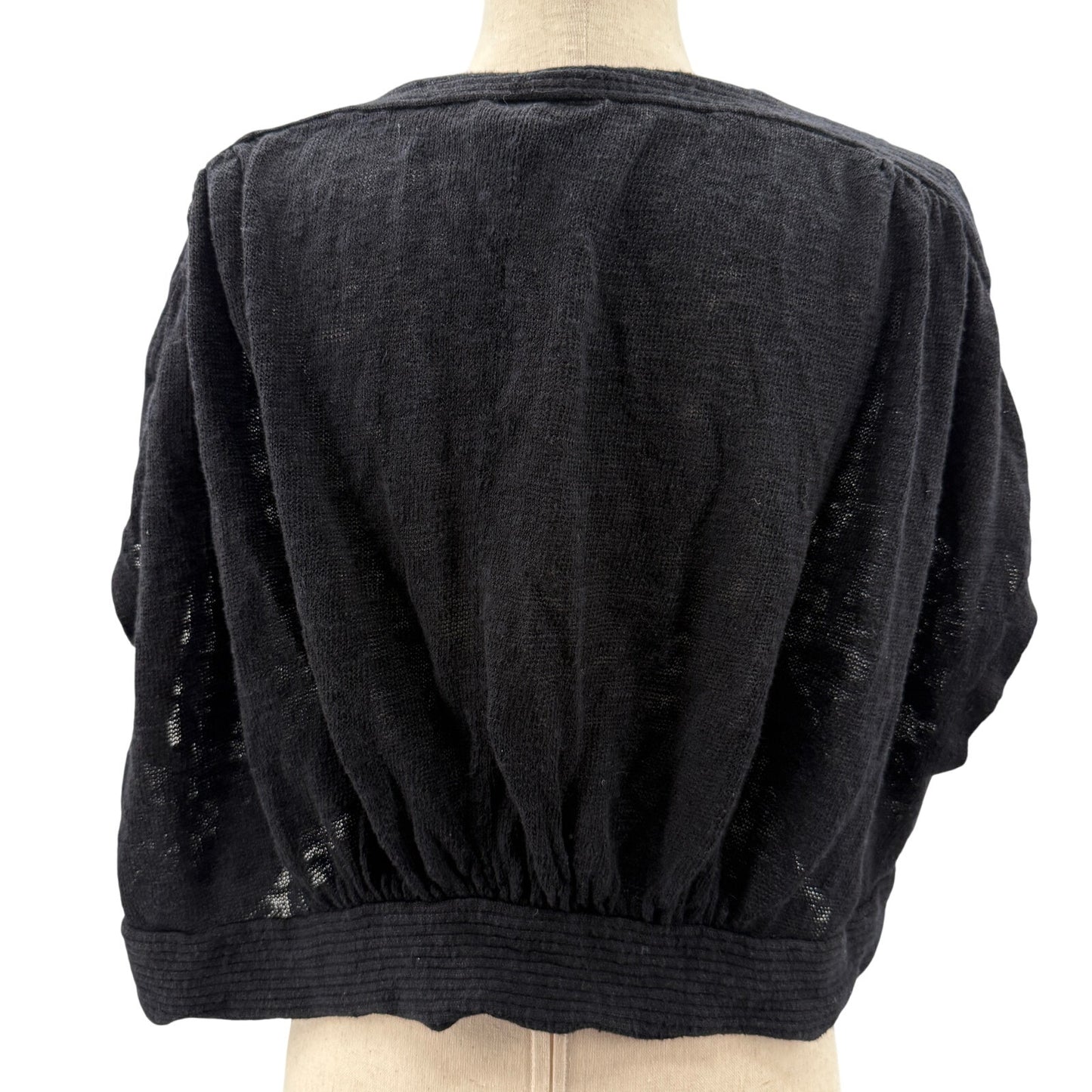Lane Bryant black linen Shrug Sweater women's plus size 14 16 short crop length