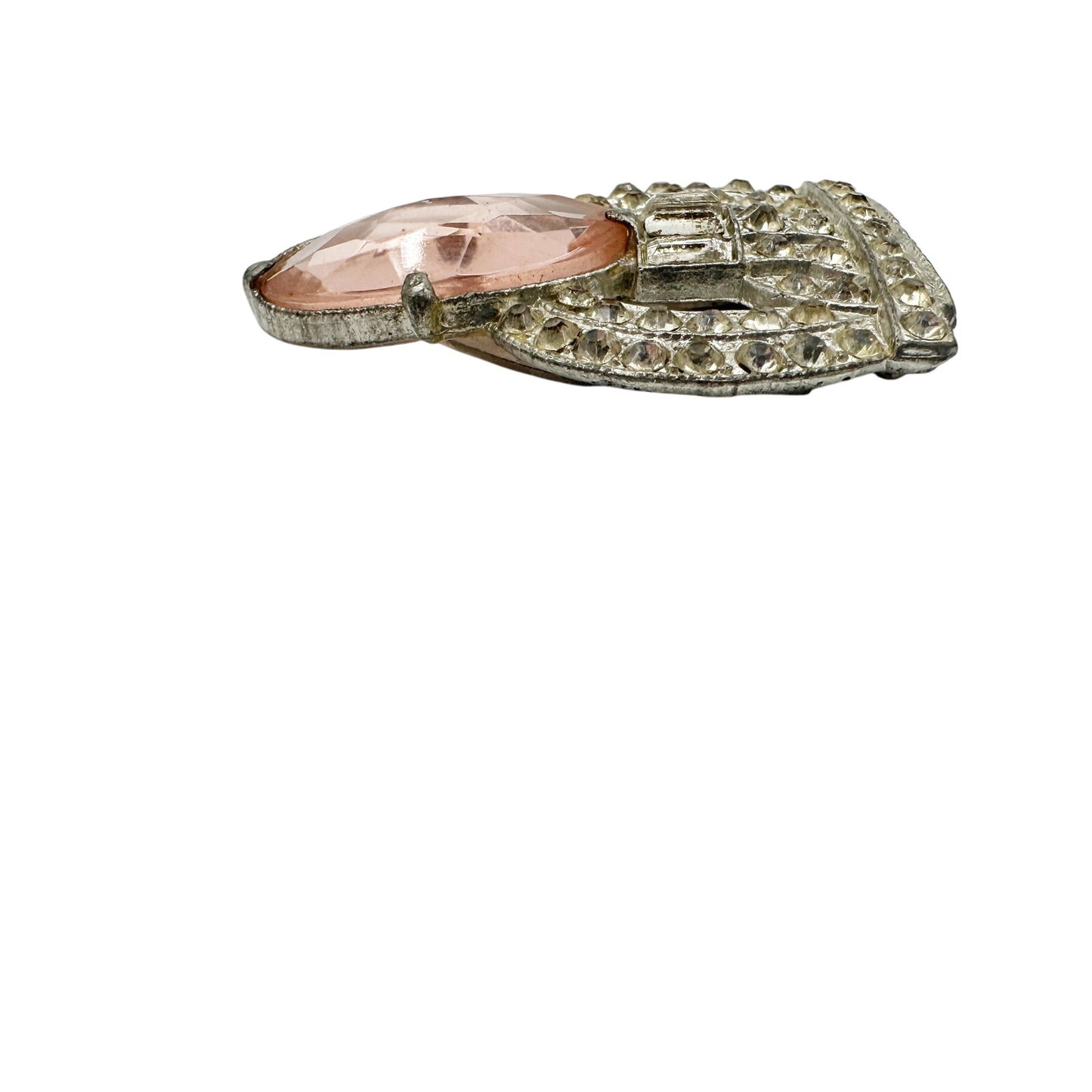 vintage WMCA pink & clear rhinestones Dress scarf Clip sparkle jewelry