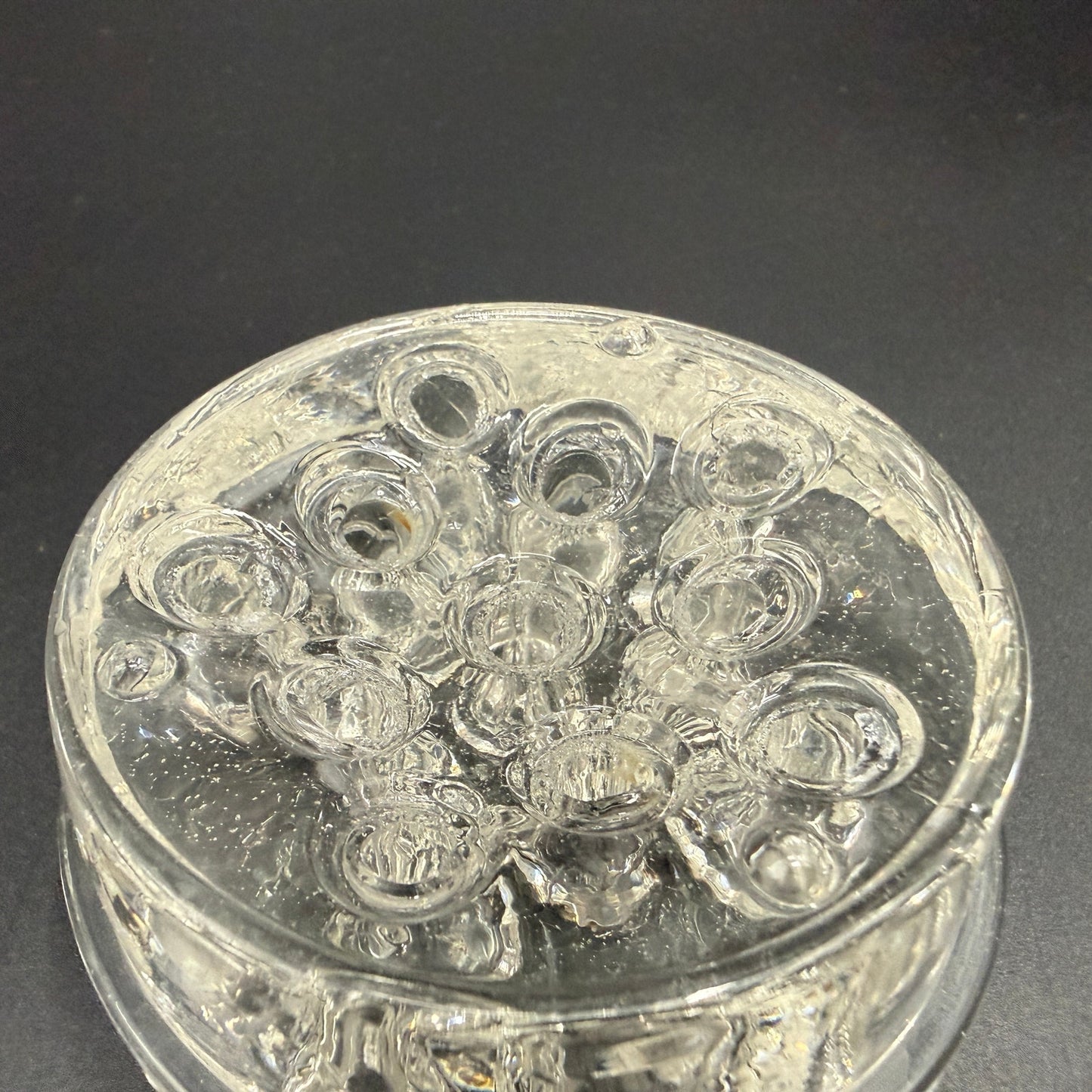 11 hole Flower Frog | vintage glassware