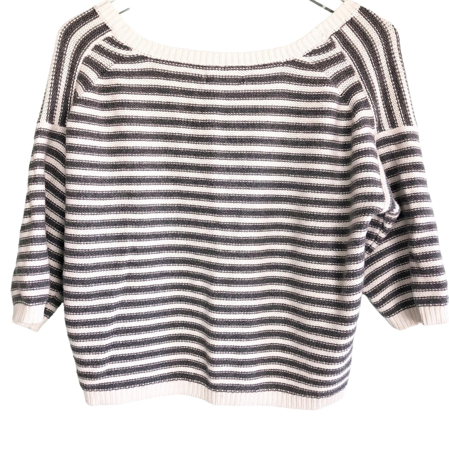 juniors AEROPOSTALE gray & white SWEATER striped top size M medium