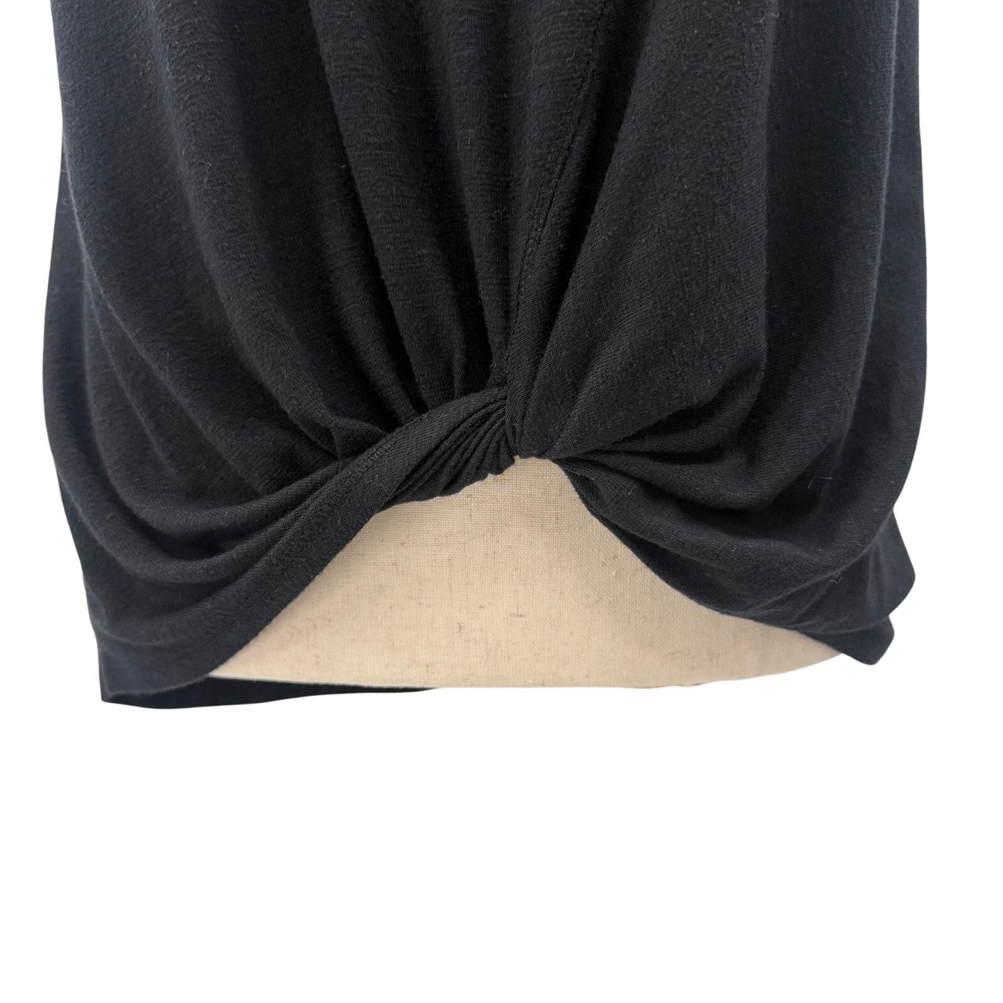 Zella black Top women's SMALL twist knot hem casual shirt
