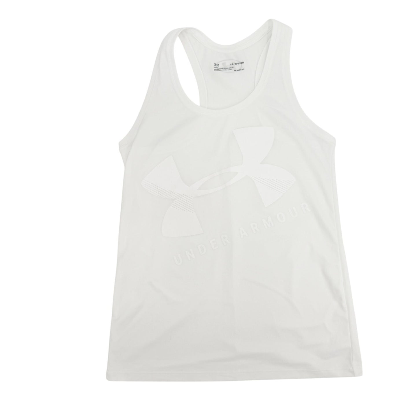 two Under Armour gray white Tank Tops women's XS workout wear athleisure