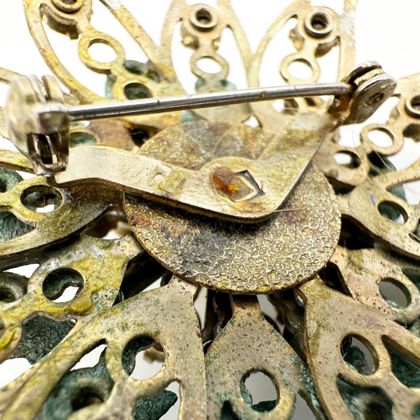 vintage rhinestones pearls pale blue stones BROOCH jewelry pin