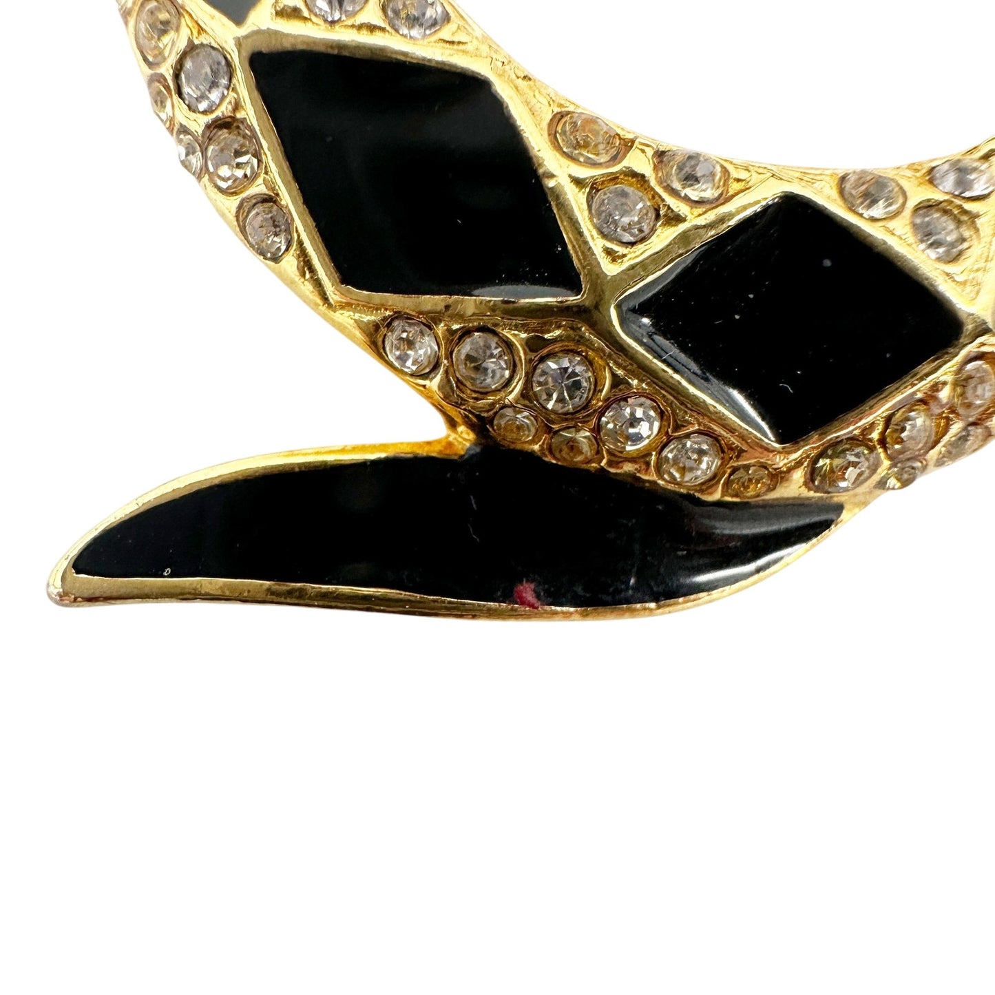vintage Erwin Pearl PEP black & gold snake BROOCH jewelry pin *needs repair*