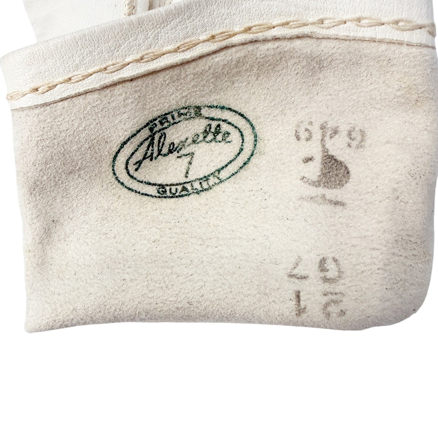 vintage Alexette white leather Above Wrist Dress Gloves women's 7 small