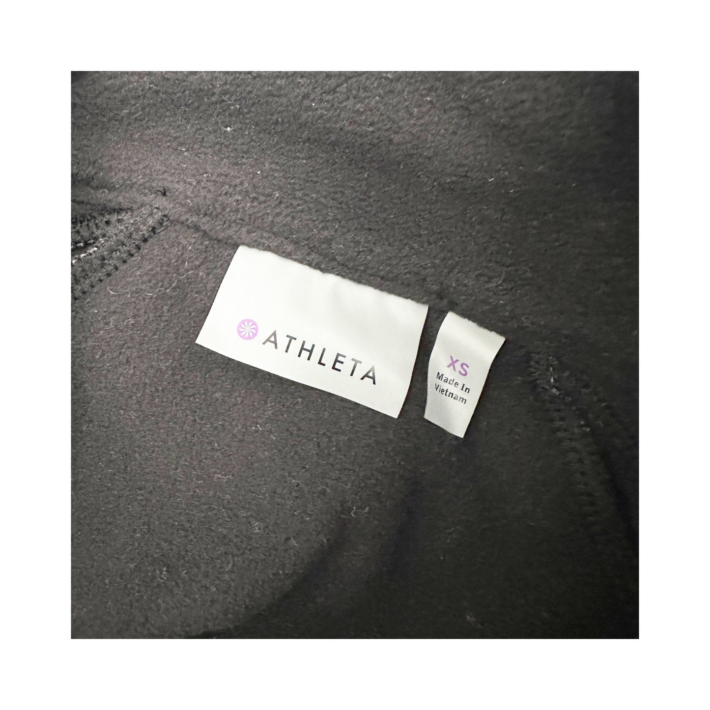 Athleta black fleece & quilted nylon 1/4 zip Pullover Top womens XS outerwear