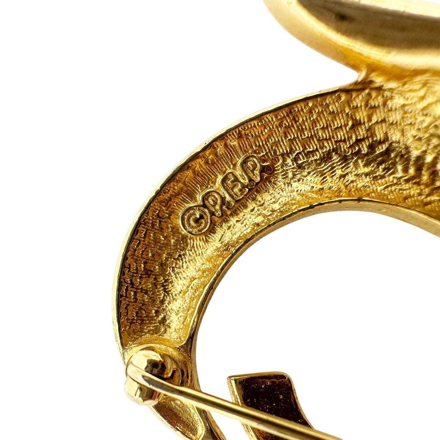 vintage Erwin Pearl PEP black & gold snake BROOCH jewelry pin *needs repair*