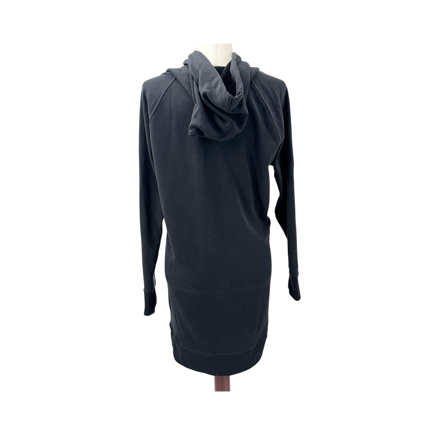 womens Athleta black white stripes hoodie sweatshirt DRESS athleisure MEDIUM