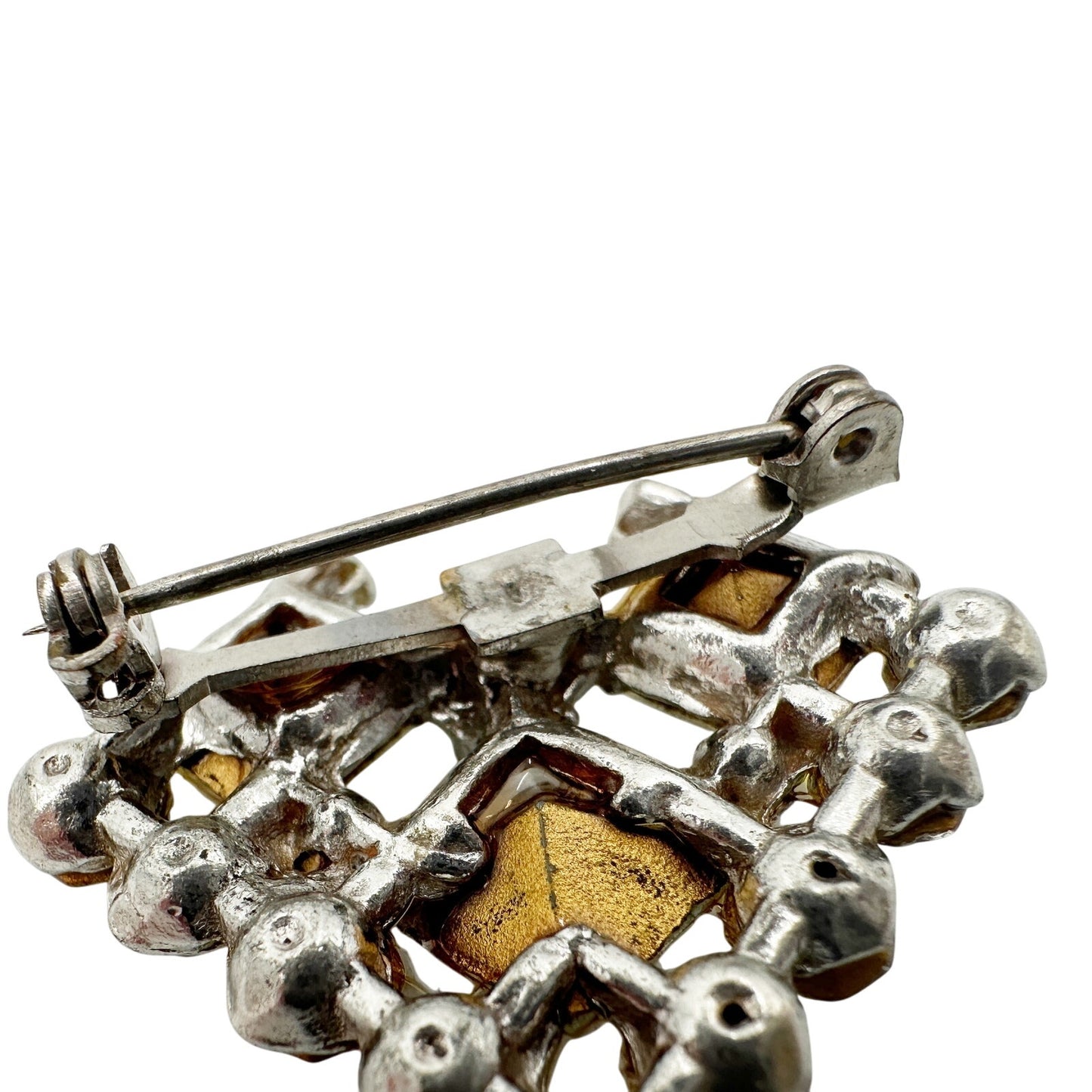 vintage diamond-shaped rhinestones BROOCH sparkly jewelry pin