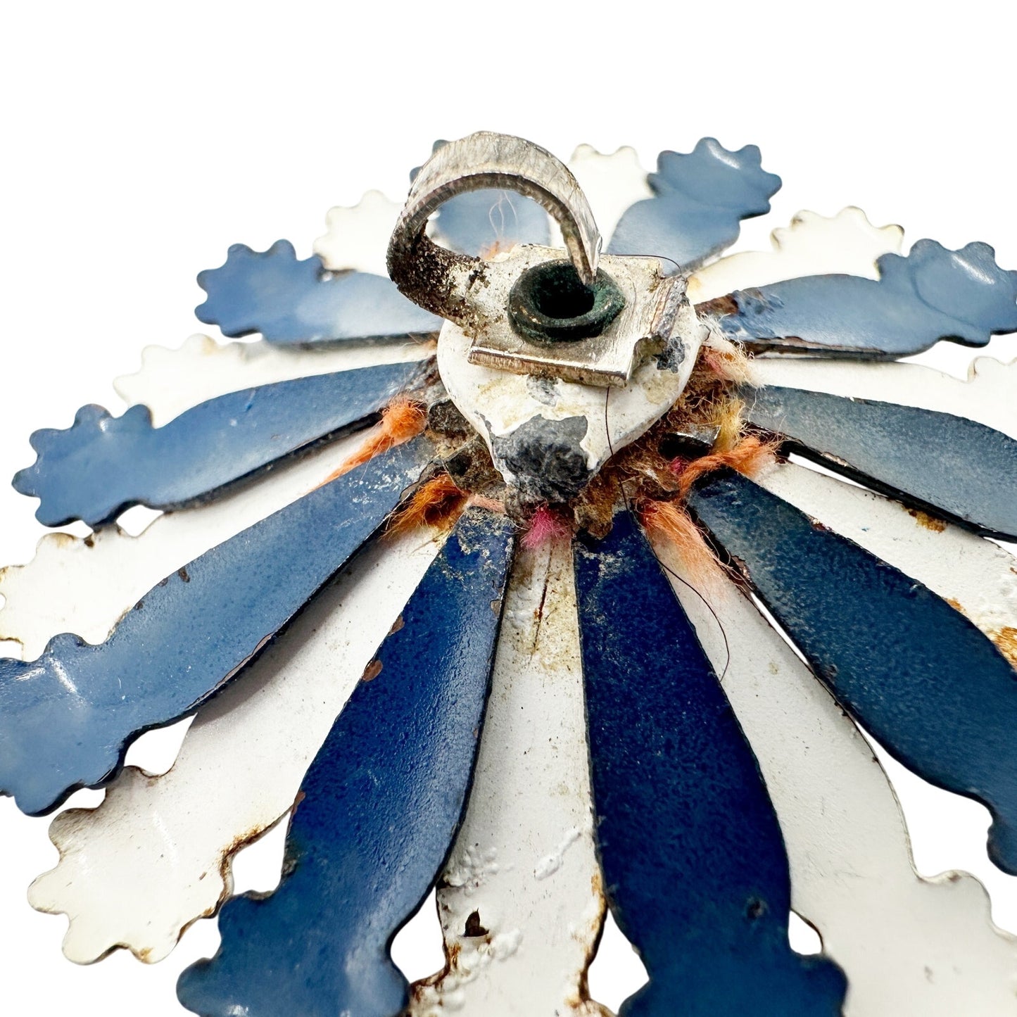 vintage red white blue Enamel Flower Pendant??? pinwheel patriotic jewelry