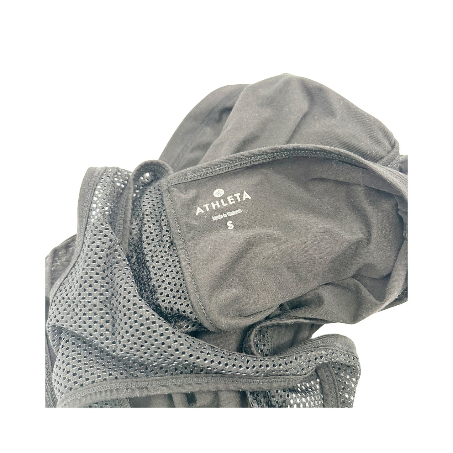 Athleta black Tank mesh t-back Top workout athleisure womens SMALL athletic wear