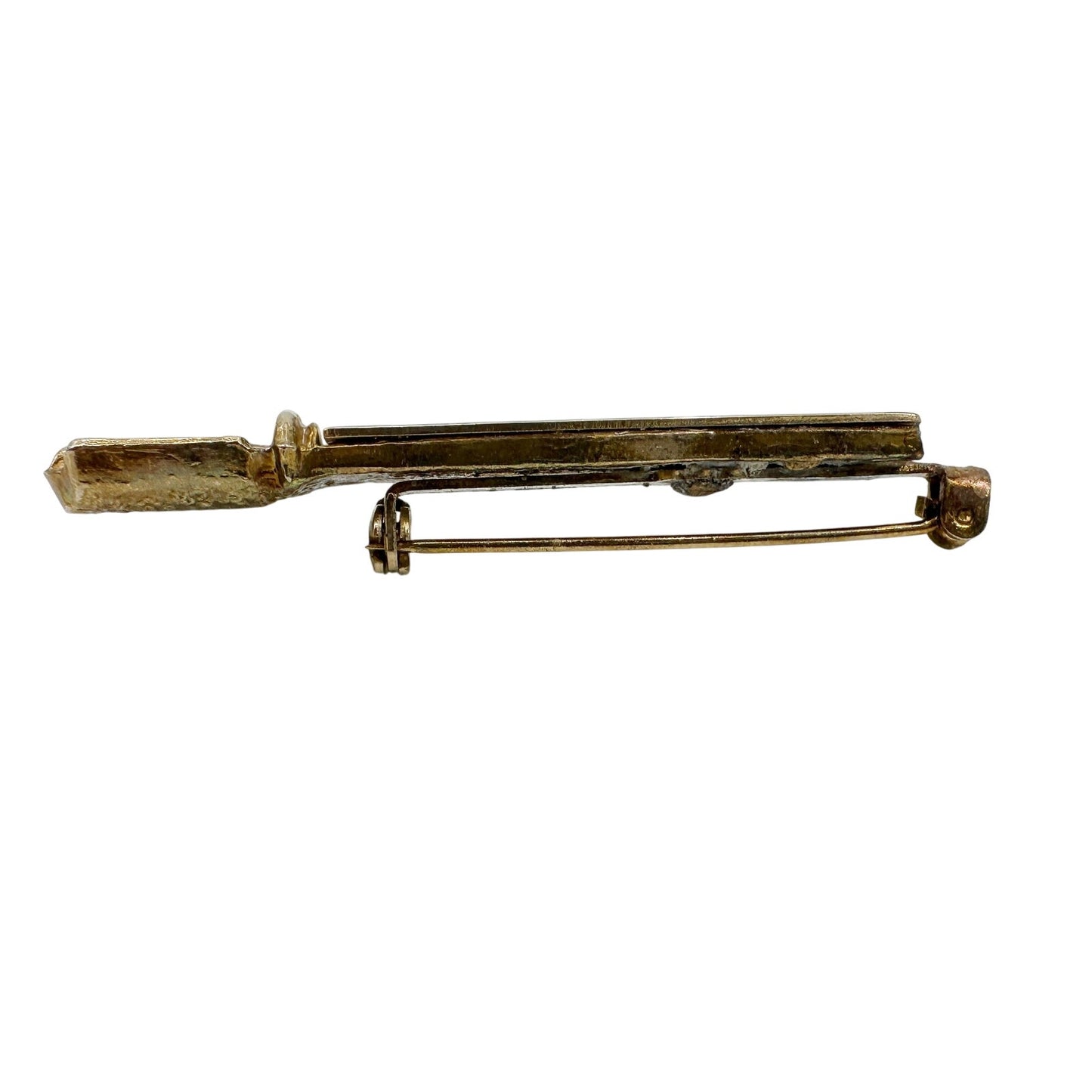 vintage gold tone metal Mother bar BROOCH jewelry pin