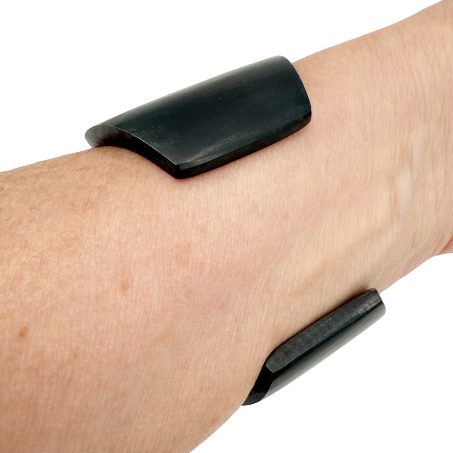 black faux wood Cuff Bracelet costume jewelry small medium size