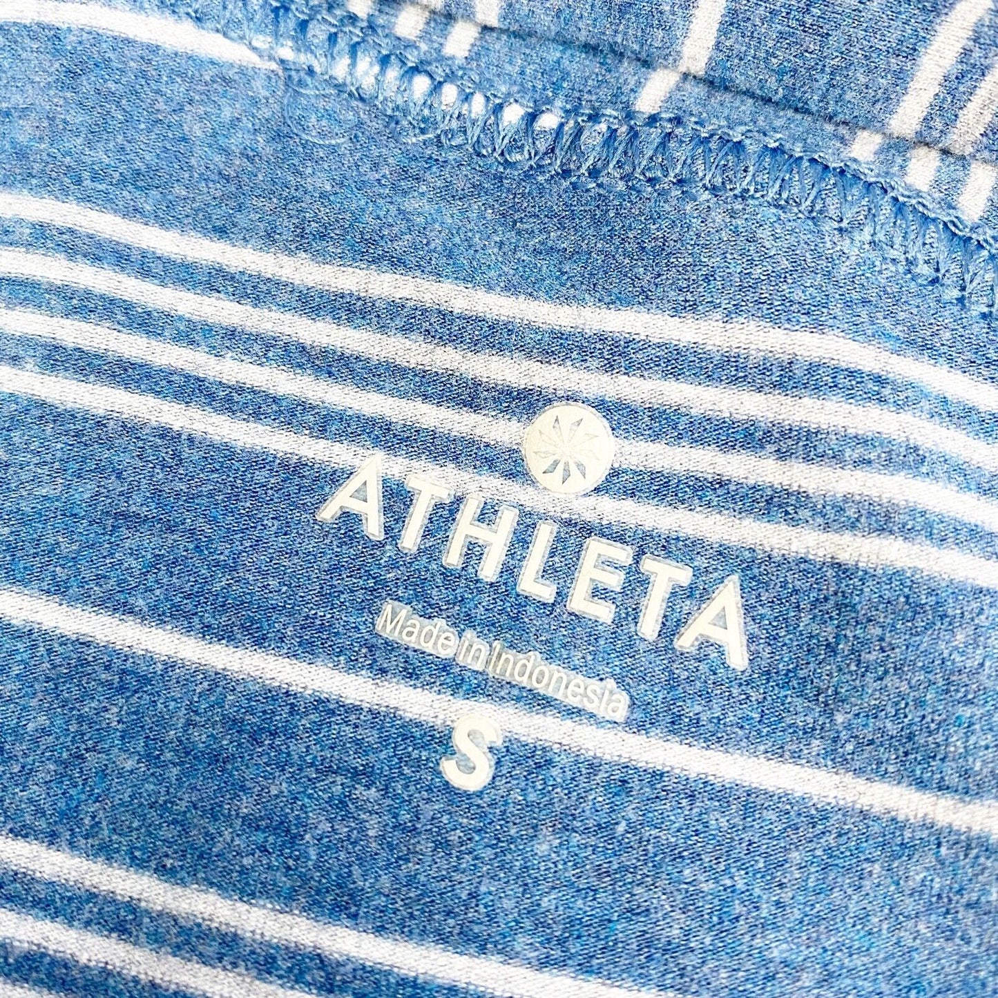 Athleta blue & gray stripes straight pencil SKIRT size S small ruched side