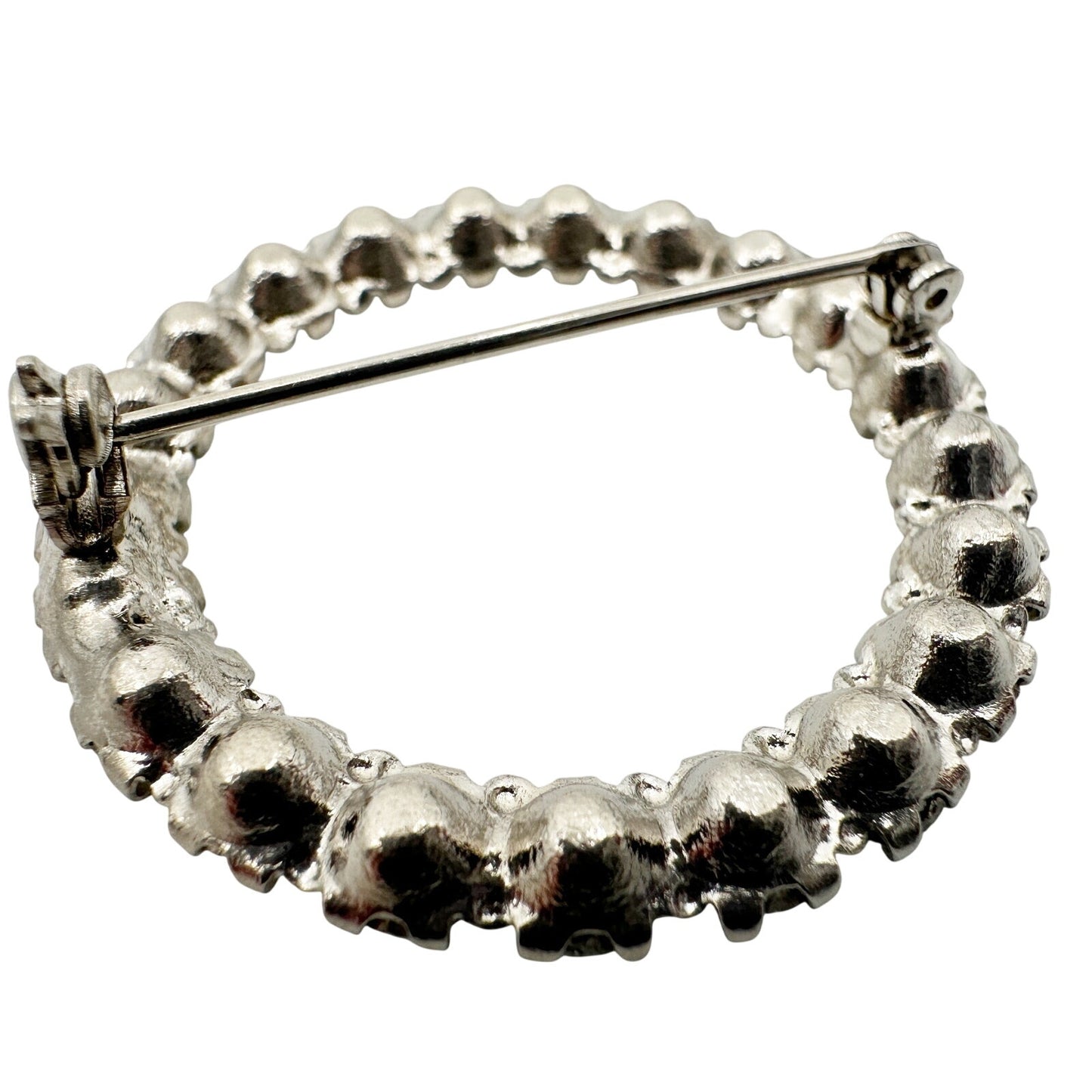 vintage circle of rhinestones BROOCH round jewelry pin