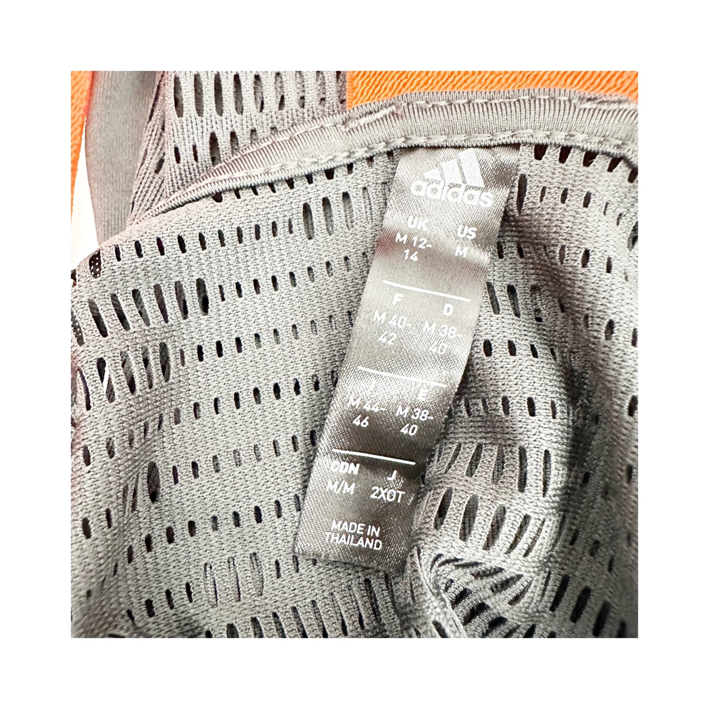 Adidas gray & orange Tank athleisure mesh Top athletic running women's MEDIUM