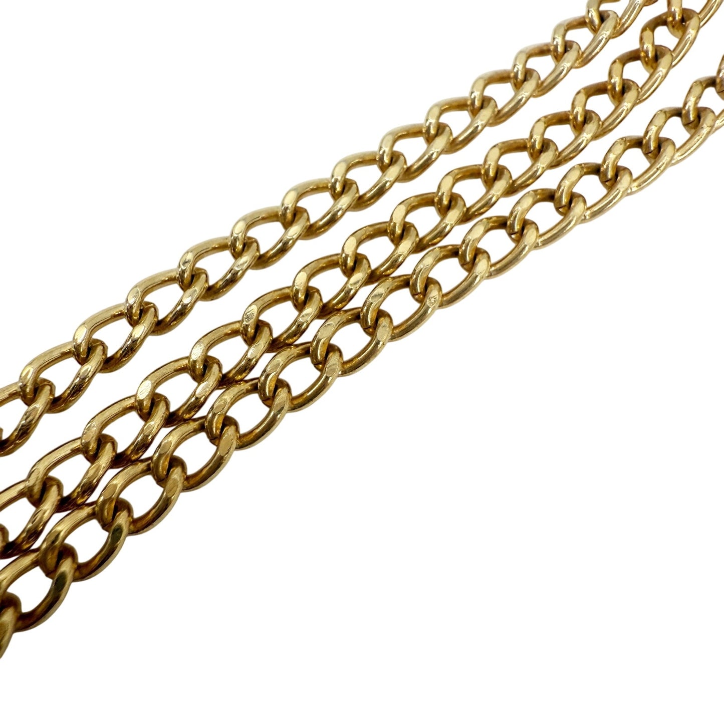 vintage Marvella gold chain Necklace oval faux blue stones costume jewelry