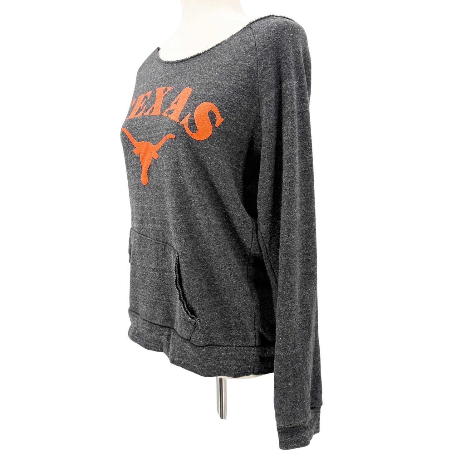dark gray & orange Texas Longhorns off shoulder Sweatshirt Top women's XL