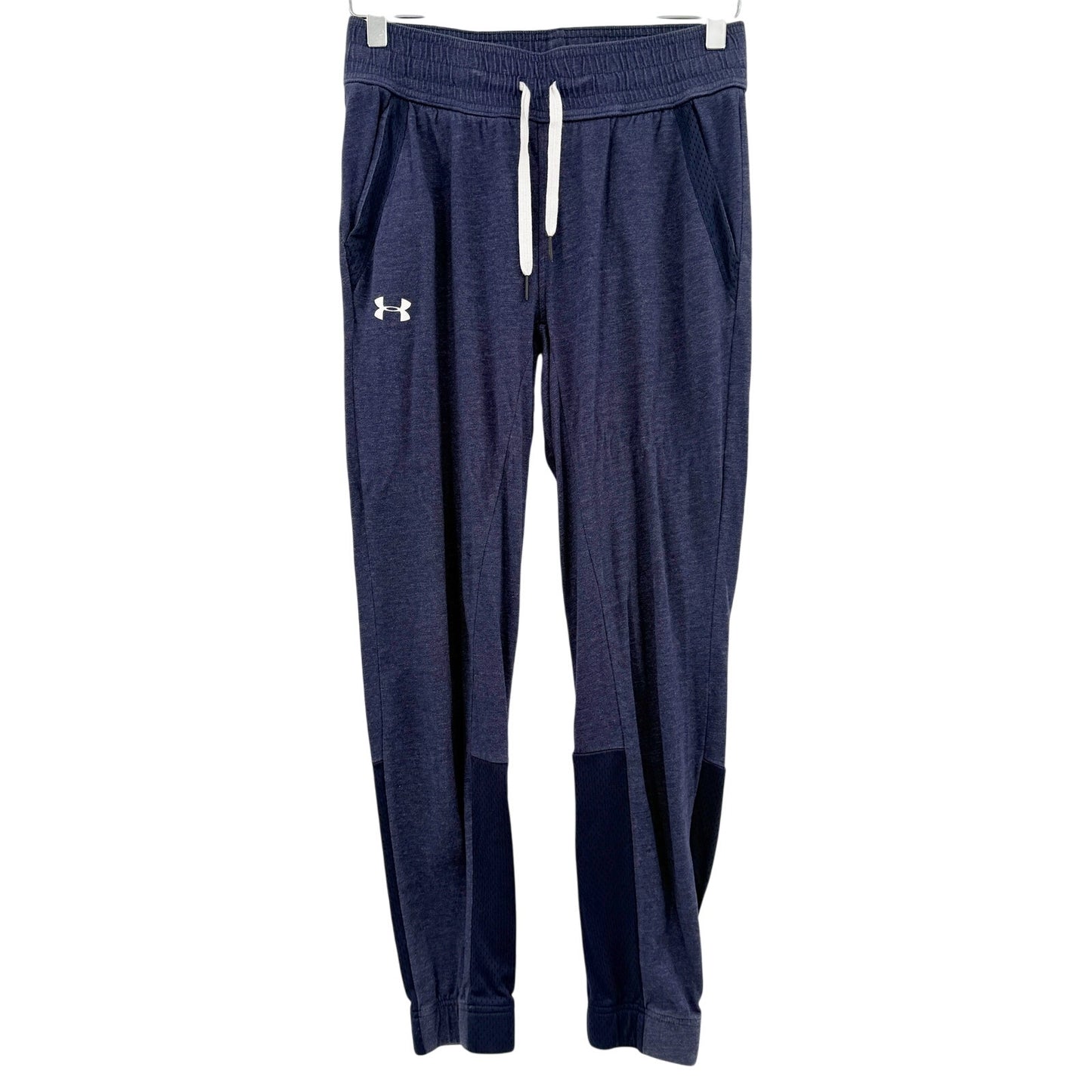 Under Armour blue Pants women's SMALL mesh panels workout athleisure joggers