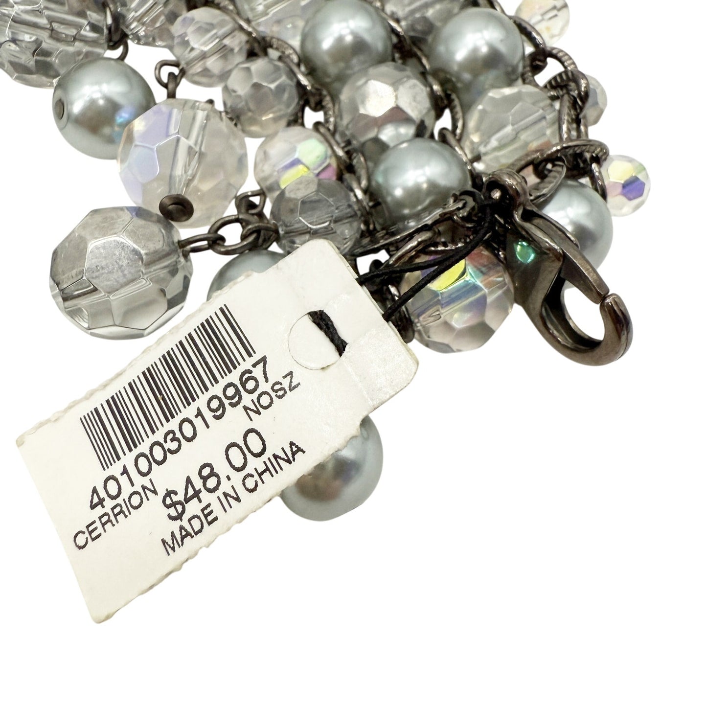 Chico's gray silver & clear beaded Bracelet women's NEW