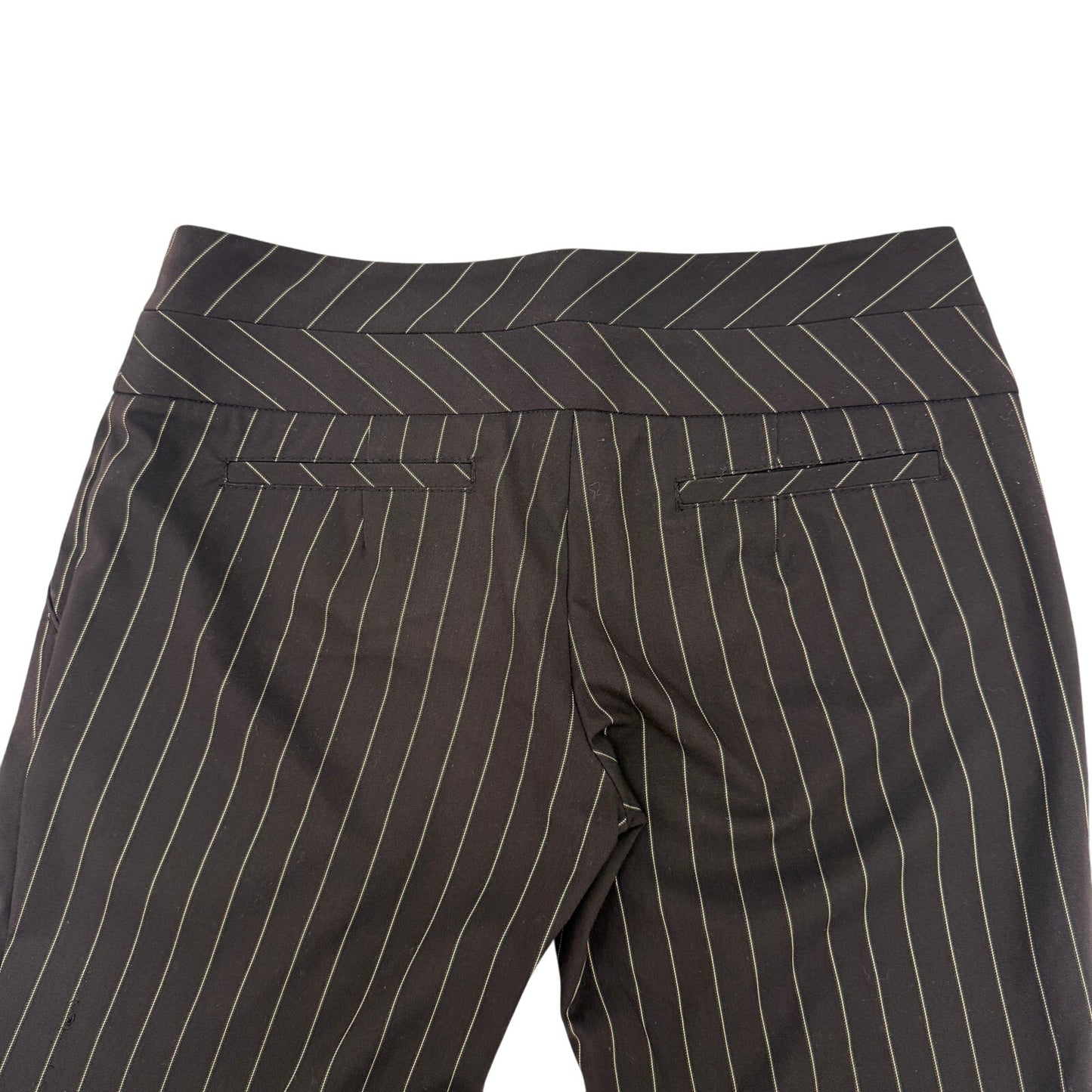 bebe brown with gold pinstripe Trouser Dress office Pants women's size 6 small