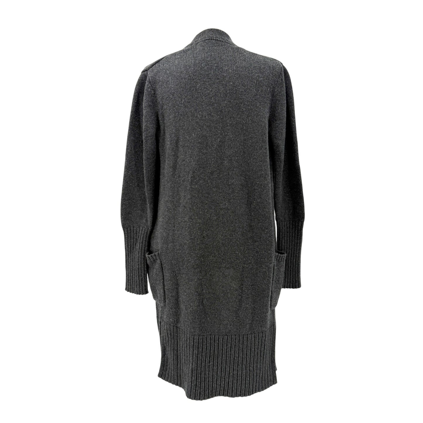 Athleta dark gray long Sweater open front Cardigan women's XS merino 100% wool