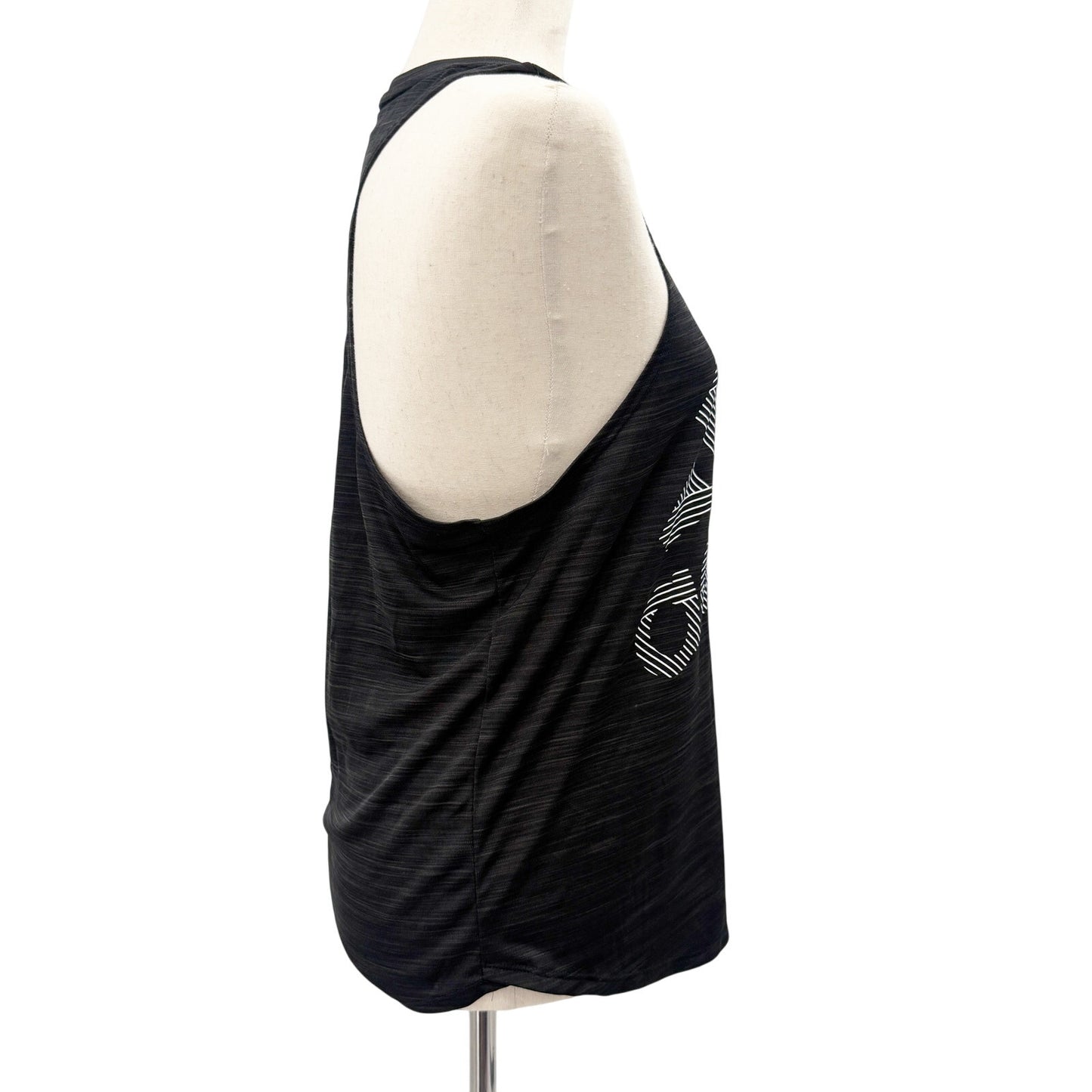 Adidas black with white logo Tank Top women's MEDIUM athletic workout wear